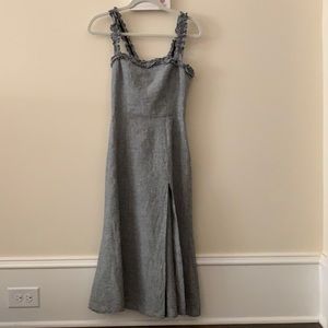 Reformation grey linen sleeveless dress